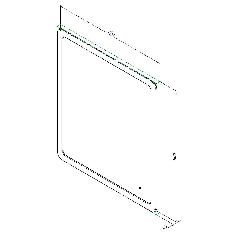 Зеркало Aquanet Ирис 70x80 см с подсветкой, антипар 00326444