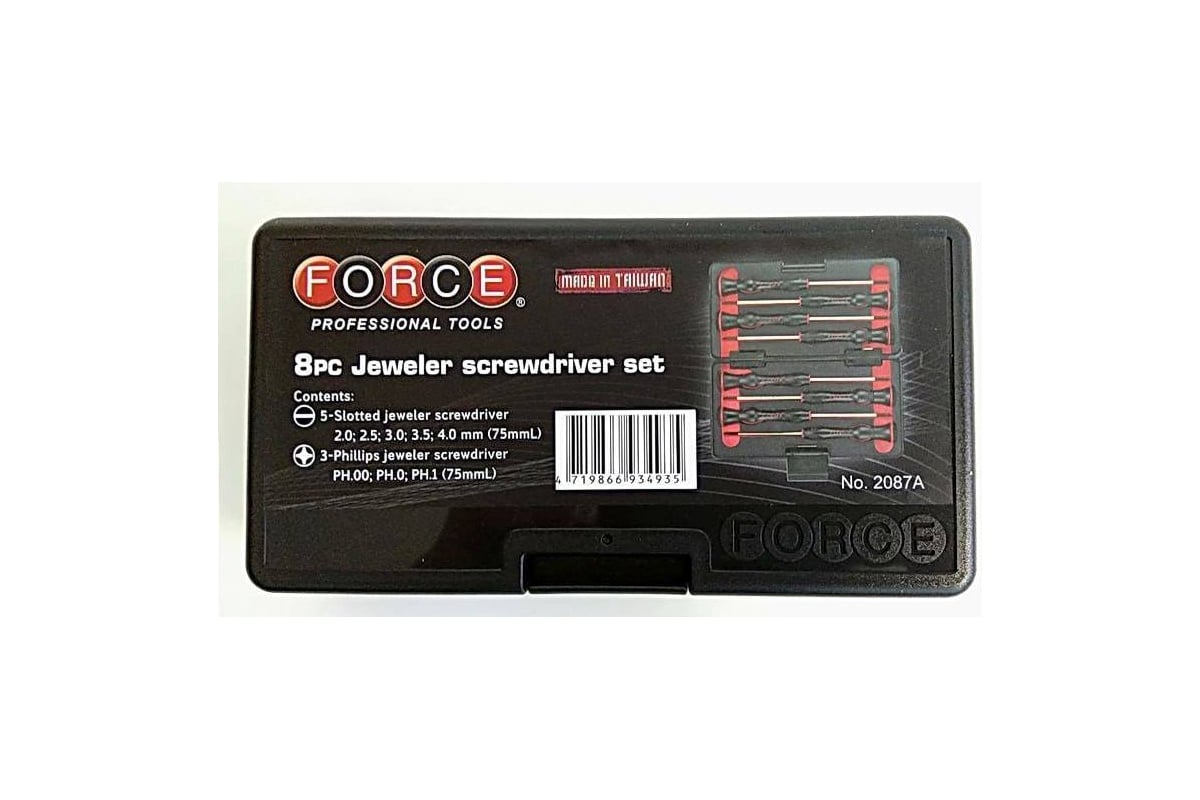 Набор мини-отверток для точной механики 8 предметов Force 2087A