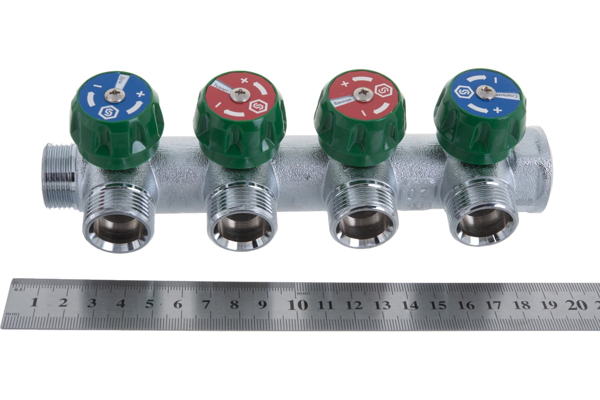 Регулирующий коллектор STOUT 3/4, 4 отвода 3/4ЕК SMB-6850-343404 RG008UJF3UJP5C
