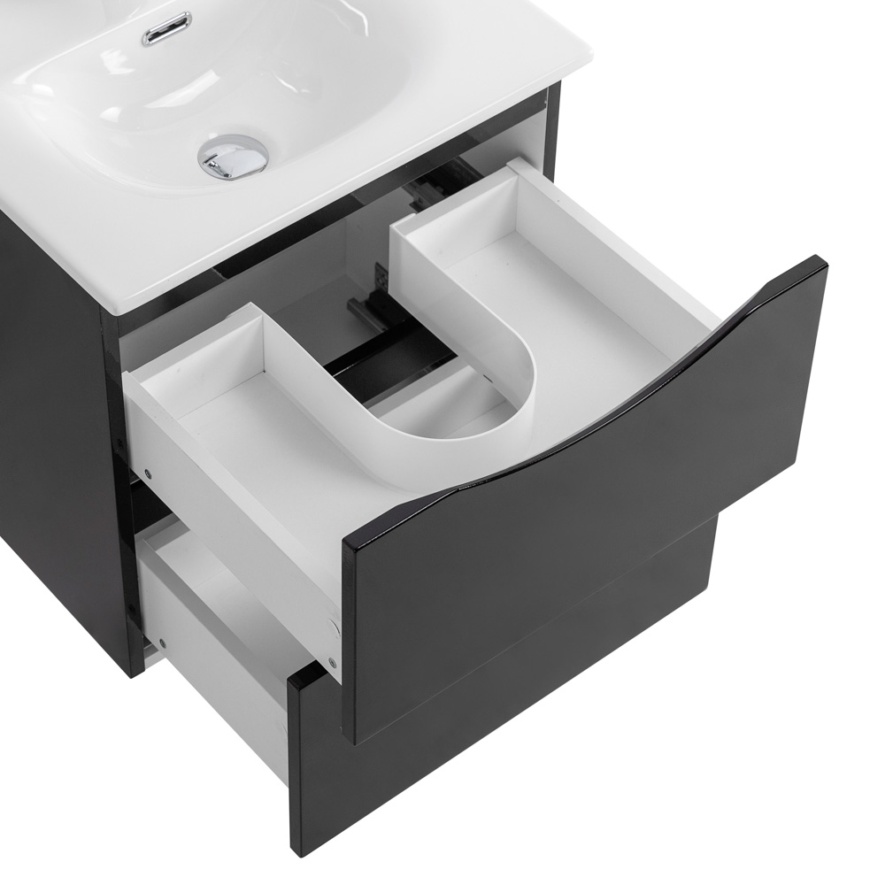 Тумба с раковиной BelBagno Marino-Cer-Mini 50 см Nero Lucido