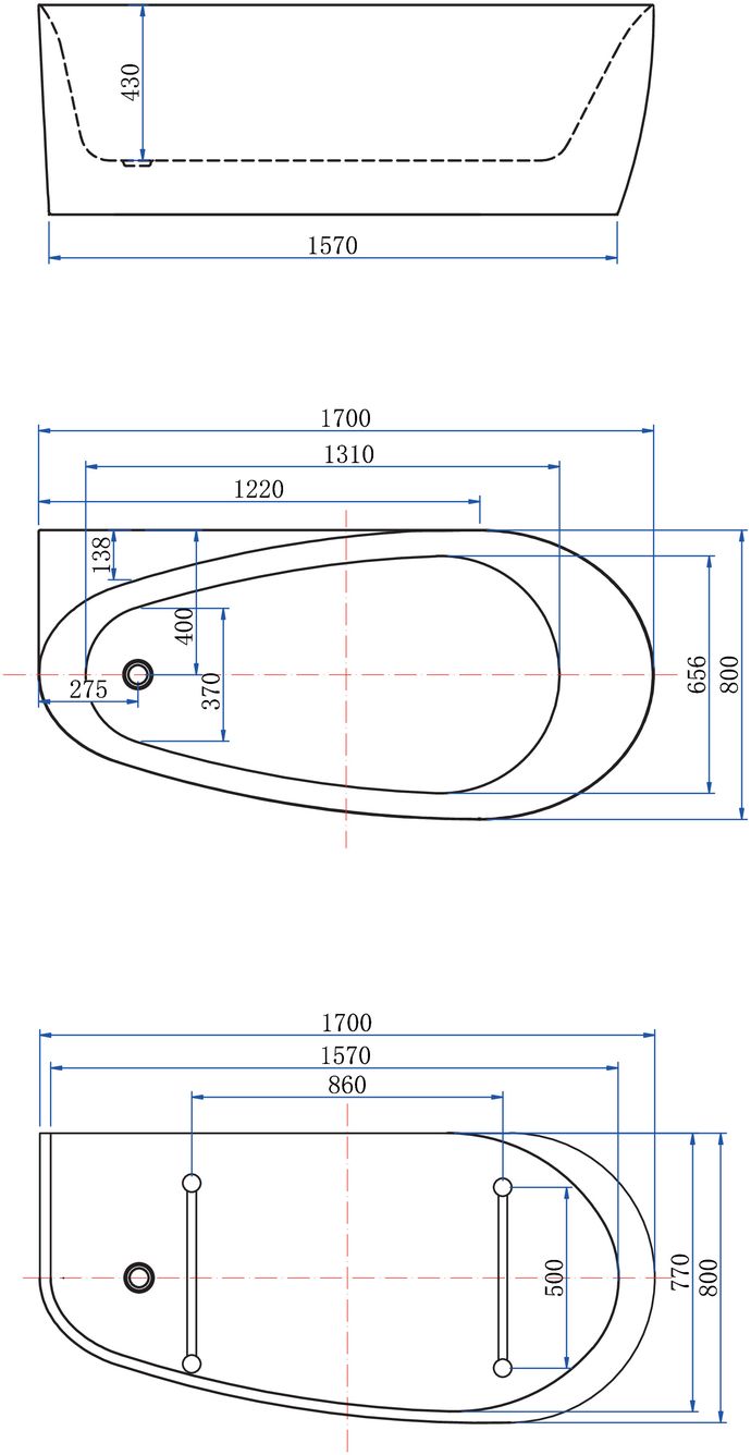 Акриловая ванна Allen Brau Priority 2.31002.21/AM 170x80 белый матовый/антрацит