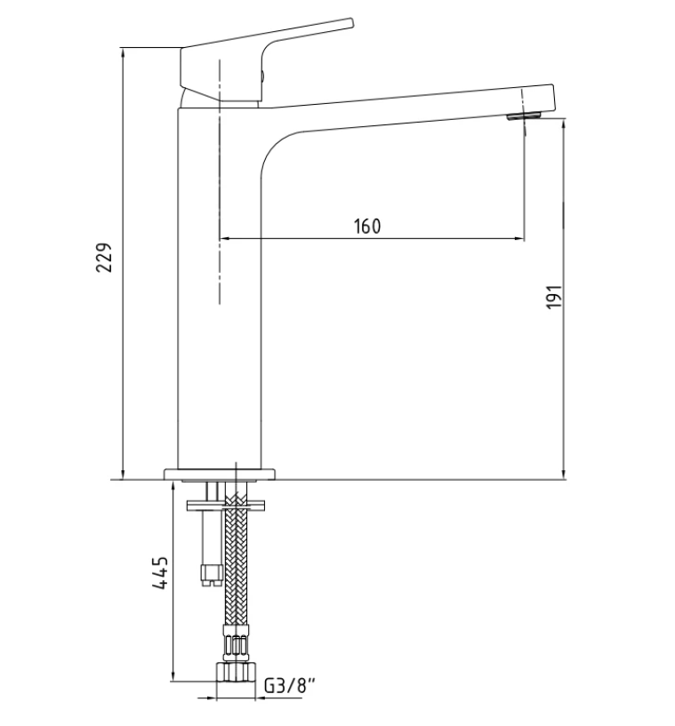 Смеситель для раковины E.C.A. Tiera 102188003C1EX черный матовый