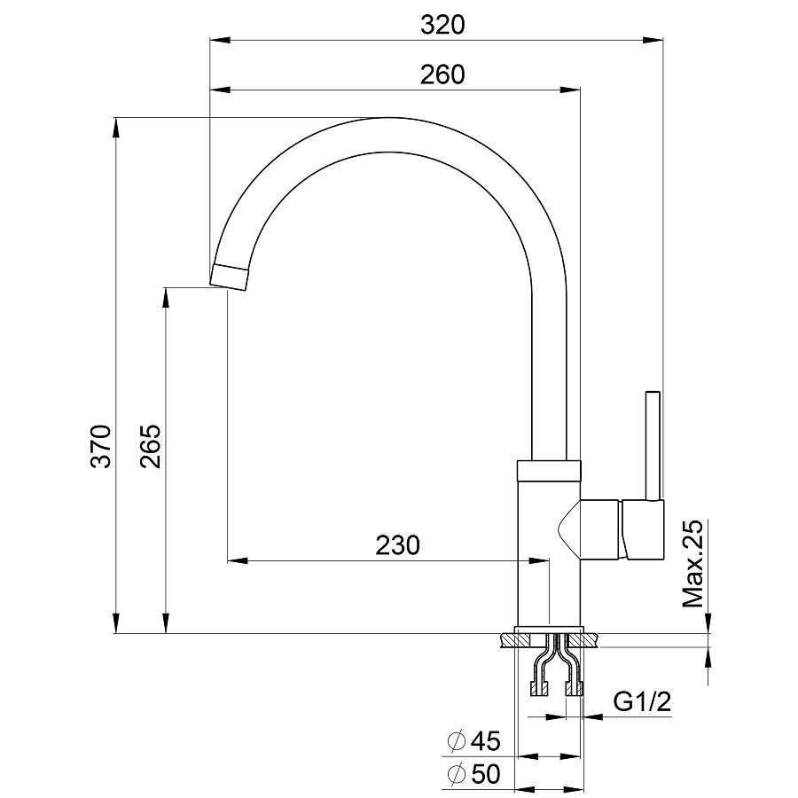 Смеситель для кухни Point PN3101W белый