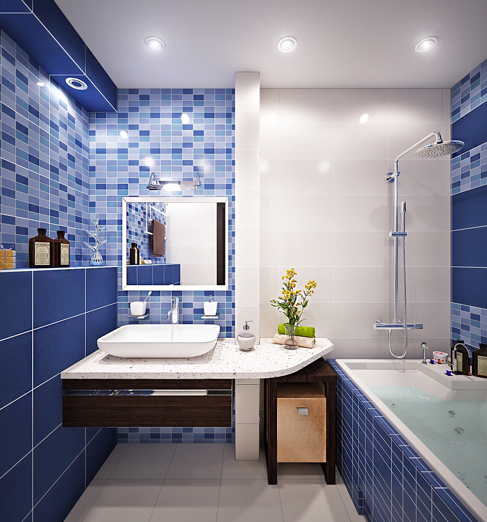Плитка в маленькой ванне фото. Синяя ванная комната. Отделка ваннойкомноты. Синяя плитка для ванной. Ванная в голубых тонах.