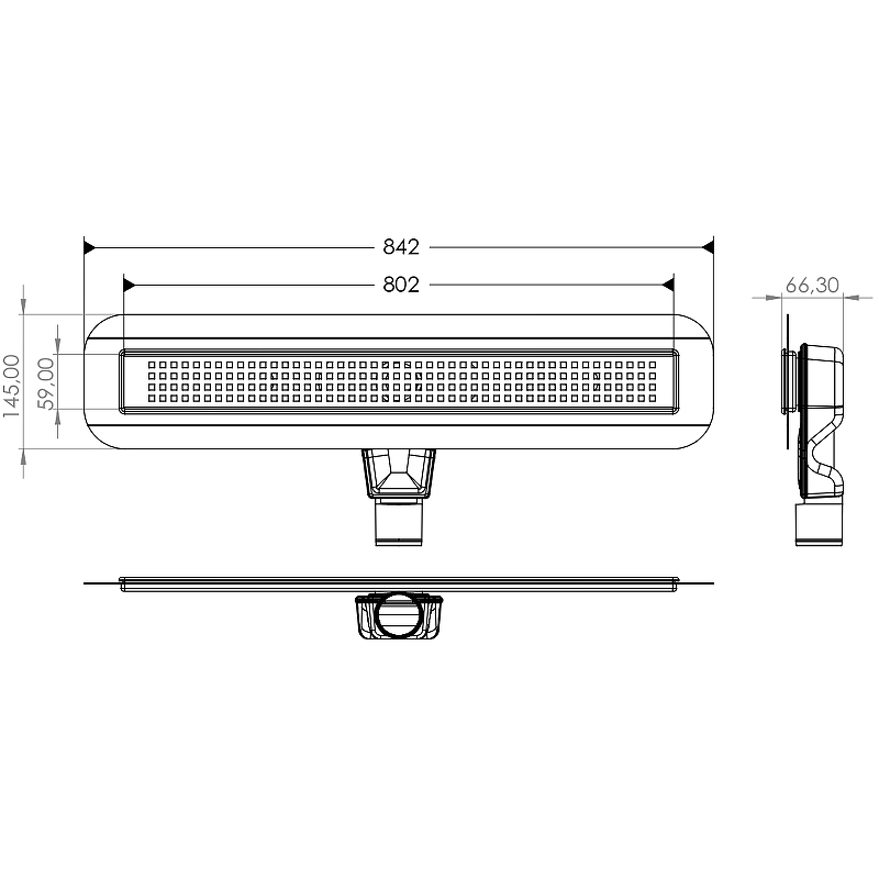 Душевой лоток Timo Basic BSSG-80 S50Rb 80 см с решеткой STRIP