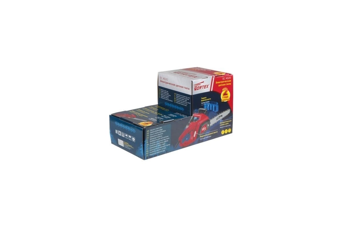 Пила цепная электрическая Wortex EC 4020 шина 40 см (16), 3/8 LP, 1.3 мм, 2000 Вт EC402000011