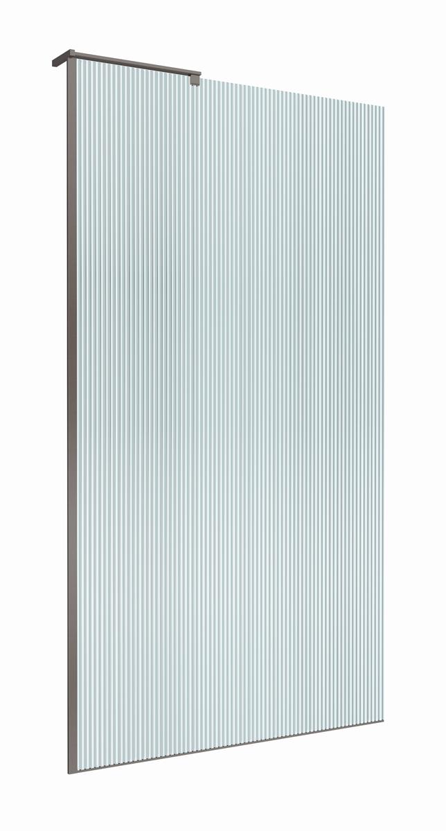 Душевая перегородка Belbagno UNO-L-1-TB-100-FL-GM 100x200 рифленая, оружейная сталь