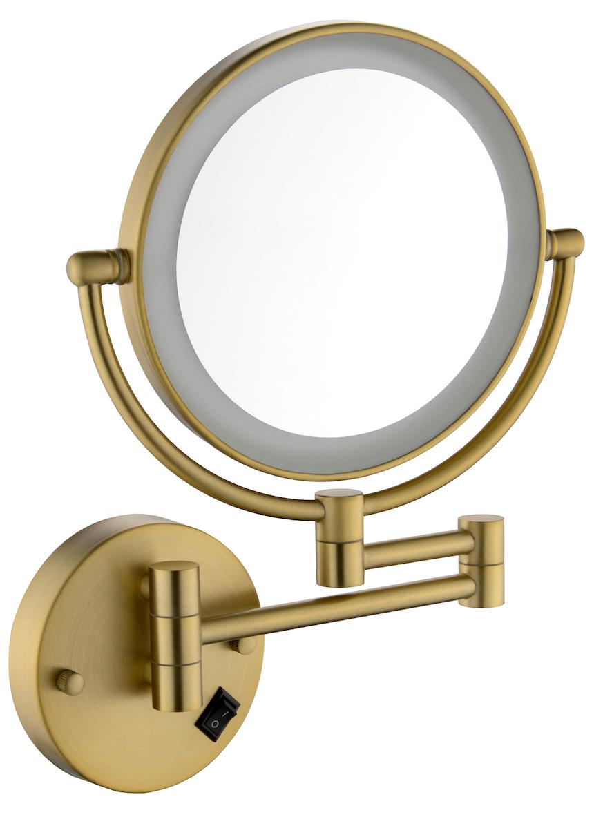 Зеркало косметическое Timo Saona 13376/17 с подсветкой, матовое золото
