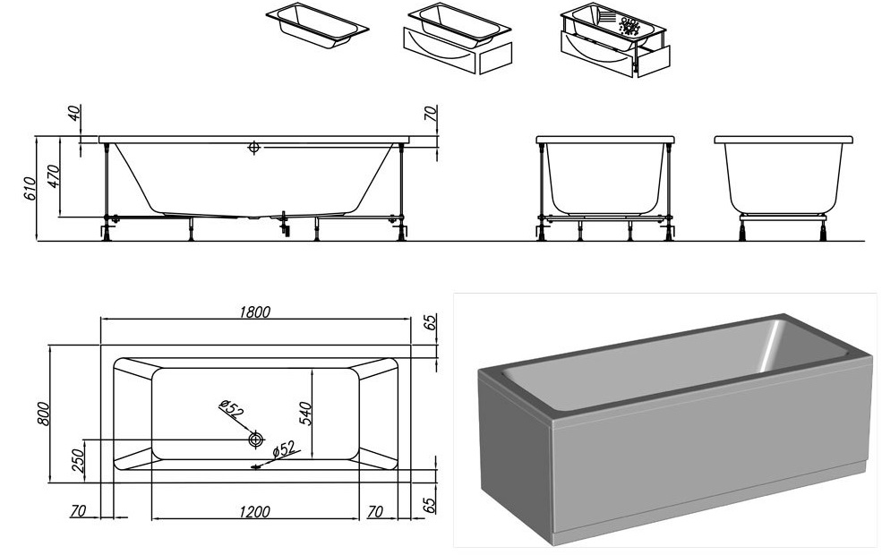 Акриловая ванна Kolpa-San Elektra BASIS 180x80 см