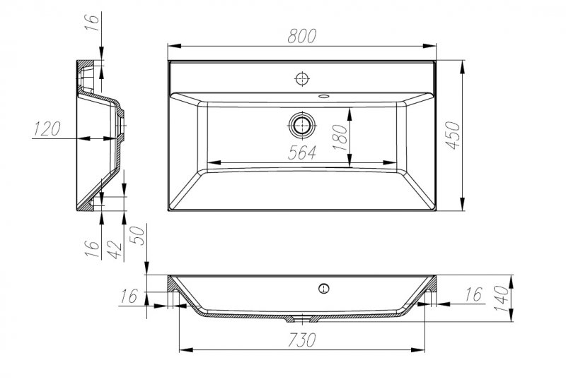 Тумба с раковиной BelBagno Vittoria 80 см Bianco Lucido (эмаль)