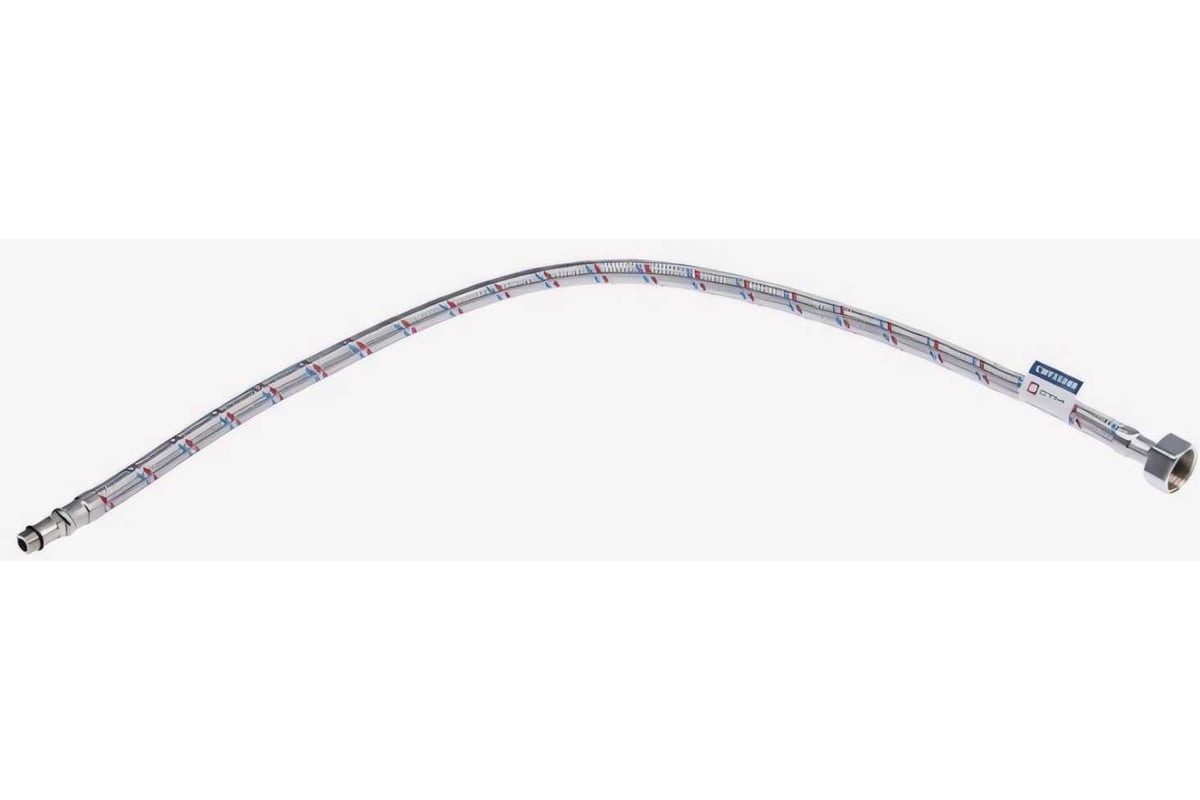Подводка для смесителя СТМ сталь, 1/2xM10x150 см., короткий штуцер CWFSS150
