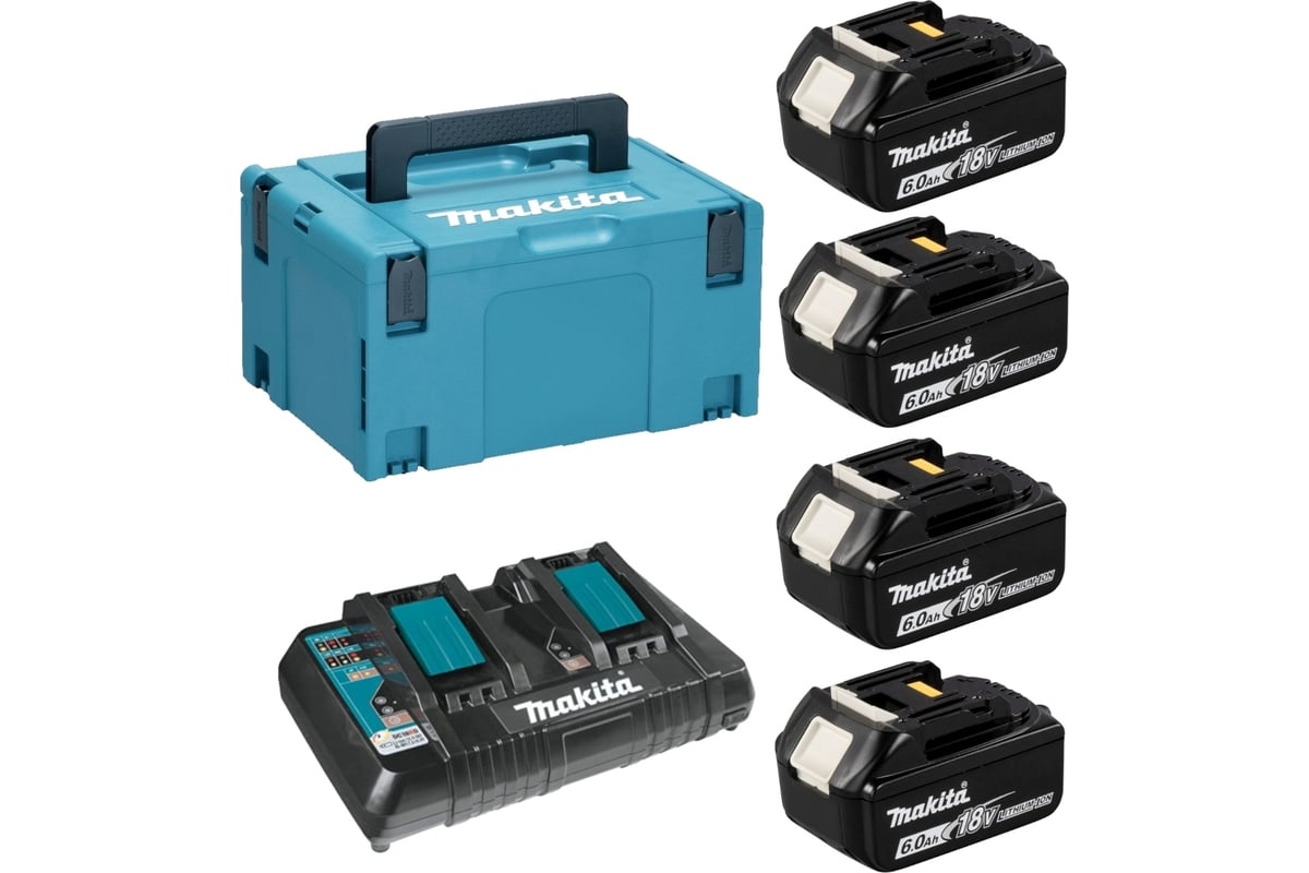 Набор PSK MKP3PG184 (4 аккумулятора BL1860B, зарядное устройство DC18RD, кейс MAKPAC тип 3) Makita 198094-8