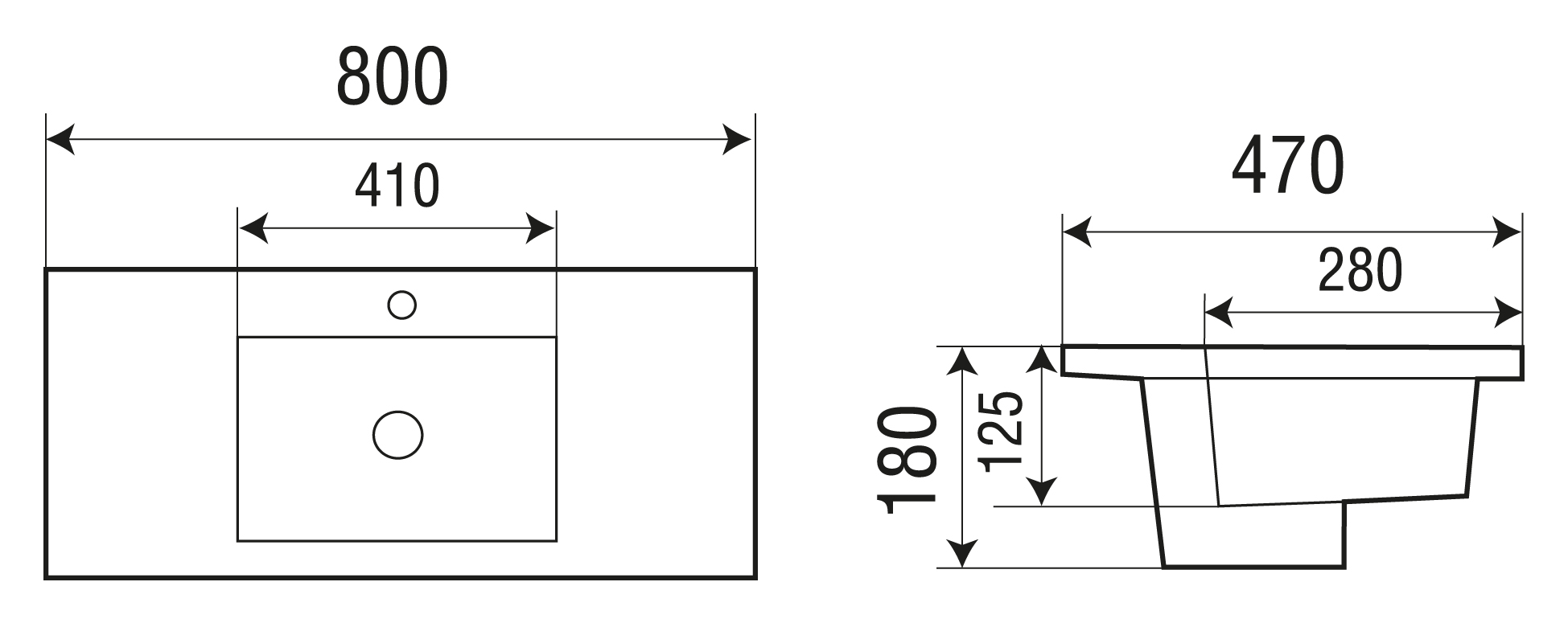 Раковина WeltWasser Deilbach 7505-80 80 см, 10000004629 белый