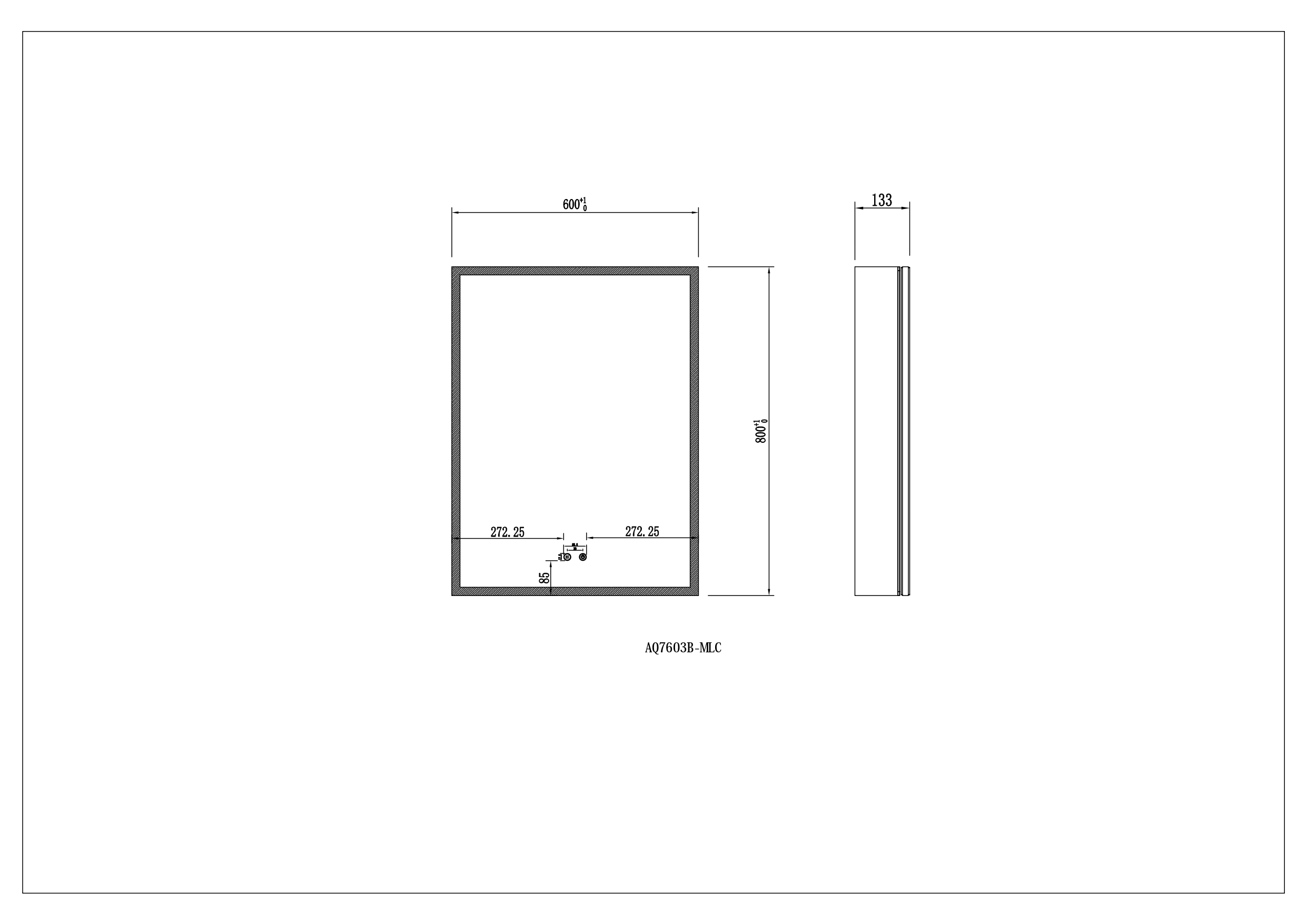 Зеркальный шкаф Aquatek 60x80 см с подсветкой, антипар, хром AQ7603B-MLC