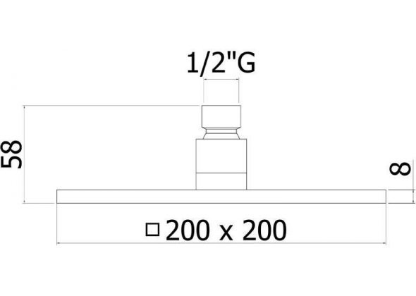 Верхний душ Paffoni Syncro ZSOF075NO 20x20 черный матовый