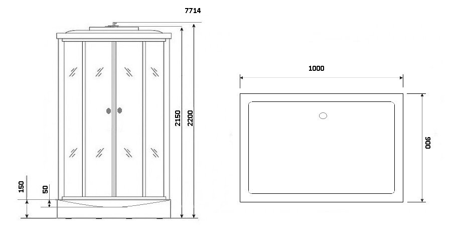 Душевая кабина Niagara Luxe NG-7714W 90x100 белый