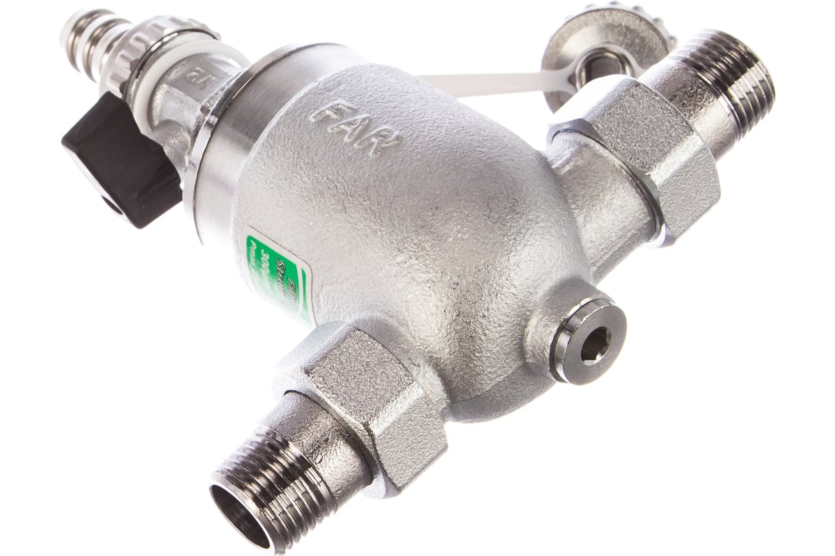 Фильтр FAR 1/2" НР-НР, с манометром, 300 мкм, Max: 95 C, 25 бар FA 3944 12