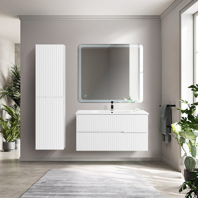 Мебель для ванной Cezares Duet 100 см Bianco Lucido