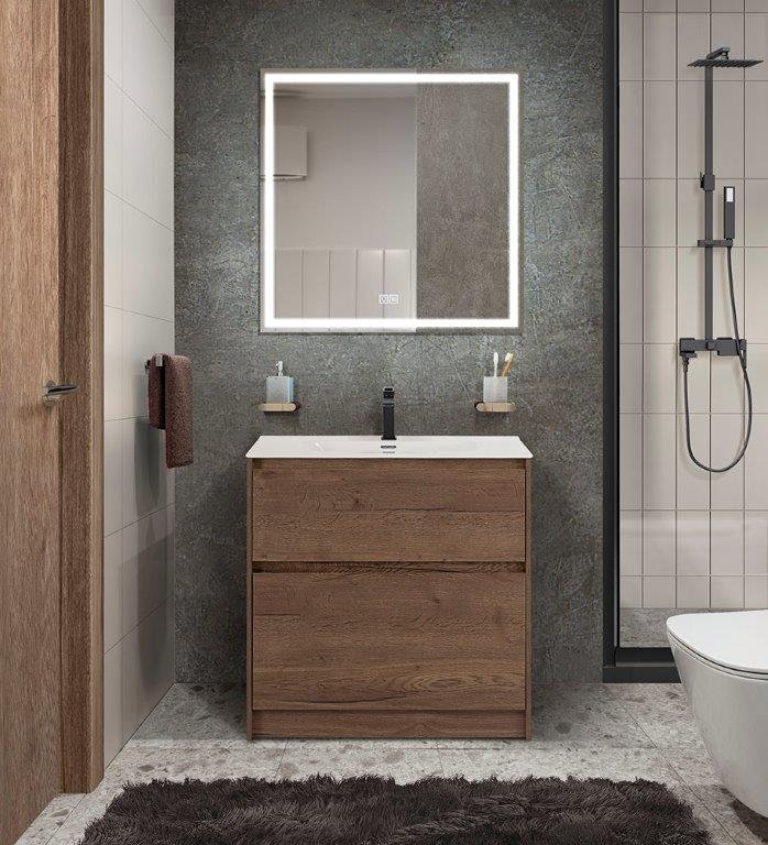 Тумба с раковиной BelBagno Kraft 39-800 80 см напольная Rovere Tabacco