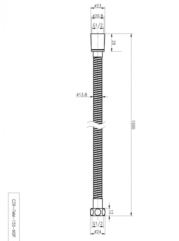 Душевой шланг Cezares CZR-FMM-150-NOP 1,5 м черный матовый