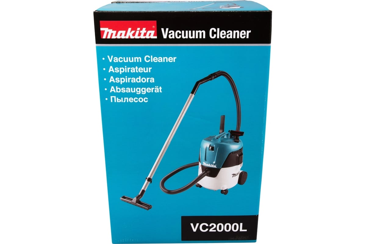 Пылесос Makita 1000 Вт, L класс, 20 л, сухая уборка, с насадками VC2000L