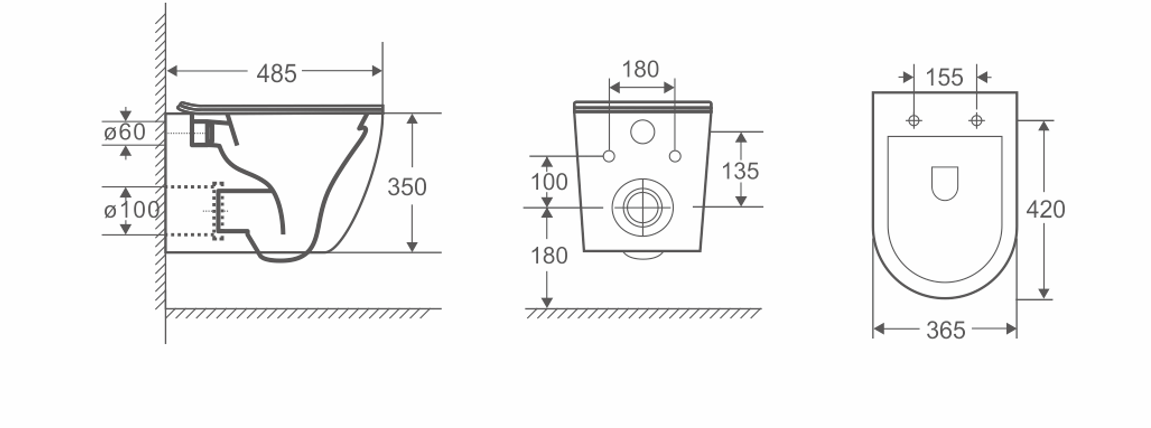 Подвесной унитаз Cerutti Ticino Aria MW CT8917 безободковый, с микролифтом белый матовый