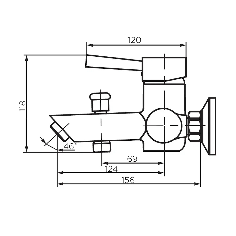 Смеситель для ванны Dorff Logic D3010000SS нержавеющая сталь