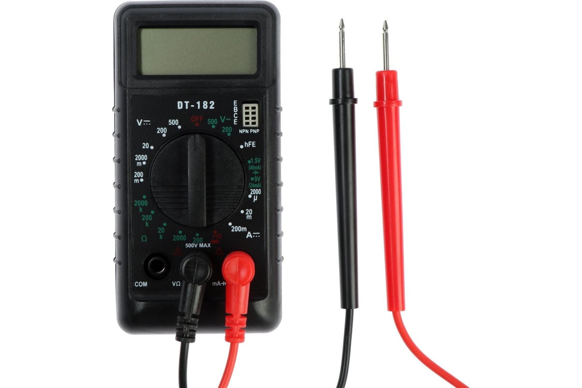 Мультиметр Тундра mini, DT-182, ACV/DCV, DCA, 200-200MΩ, проверка батареек 1.5 и 9 V 1026052