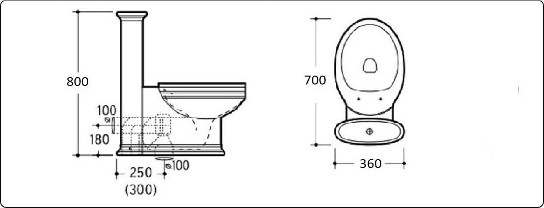 Унитаз CeramaLux Lux Classic 1409 с сиденьем микролифт, белый/серебро