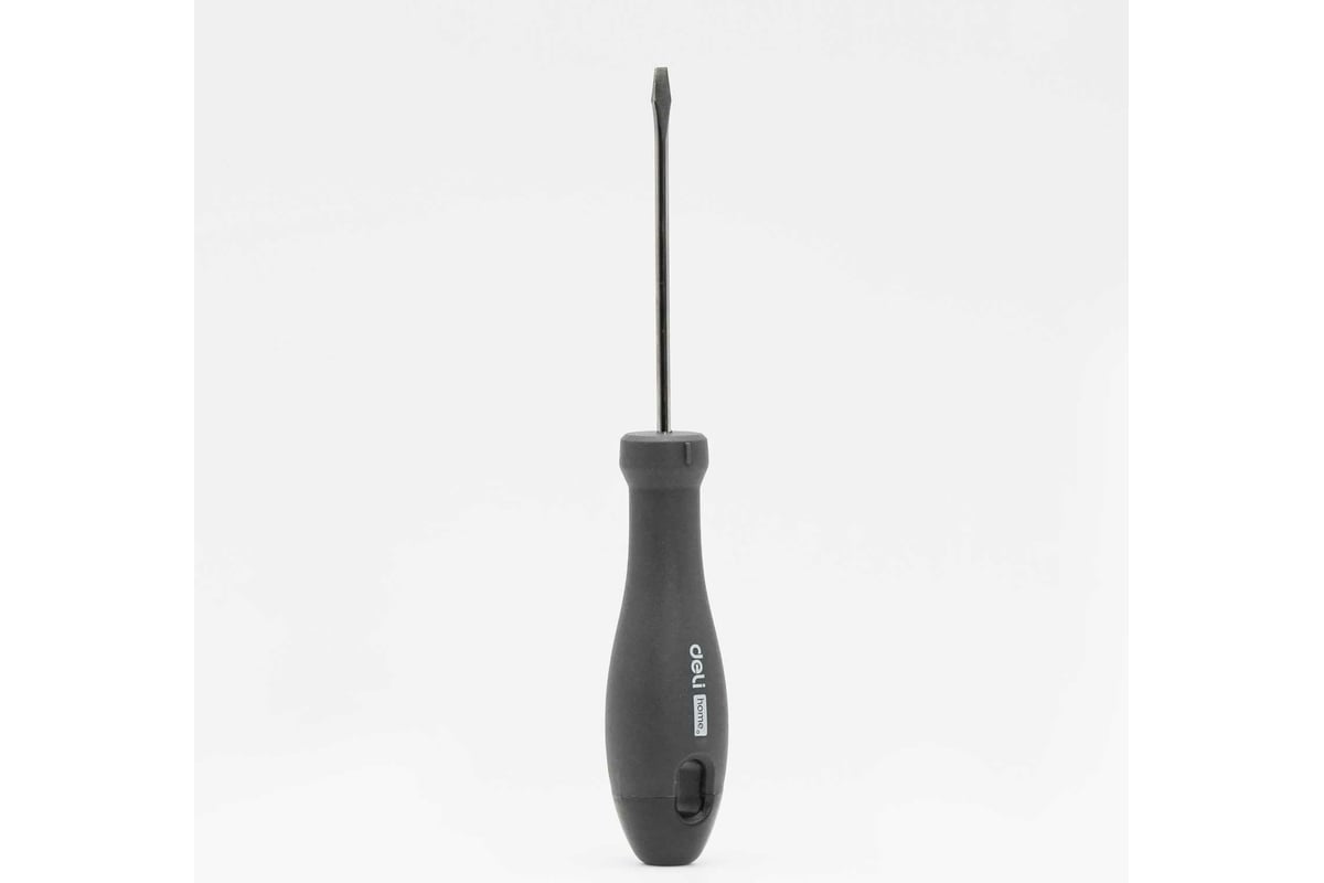 Шлицевая отвёртка Deli "Home Series Black" SL3x75мм HT1103 Cr-V, эксклюзивный дизайн, софттач, магнит 104602