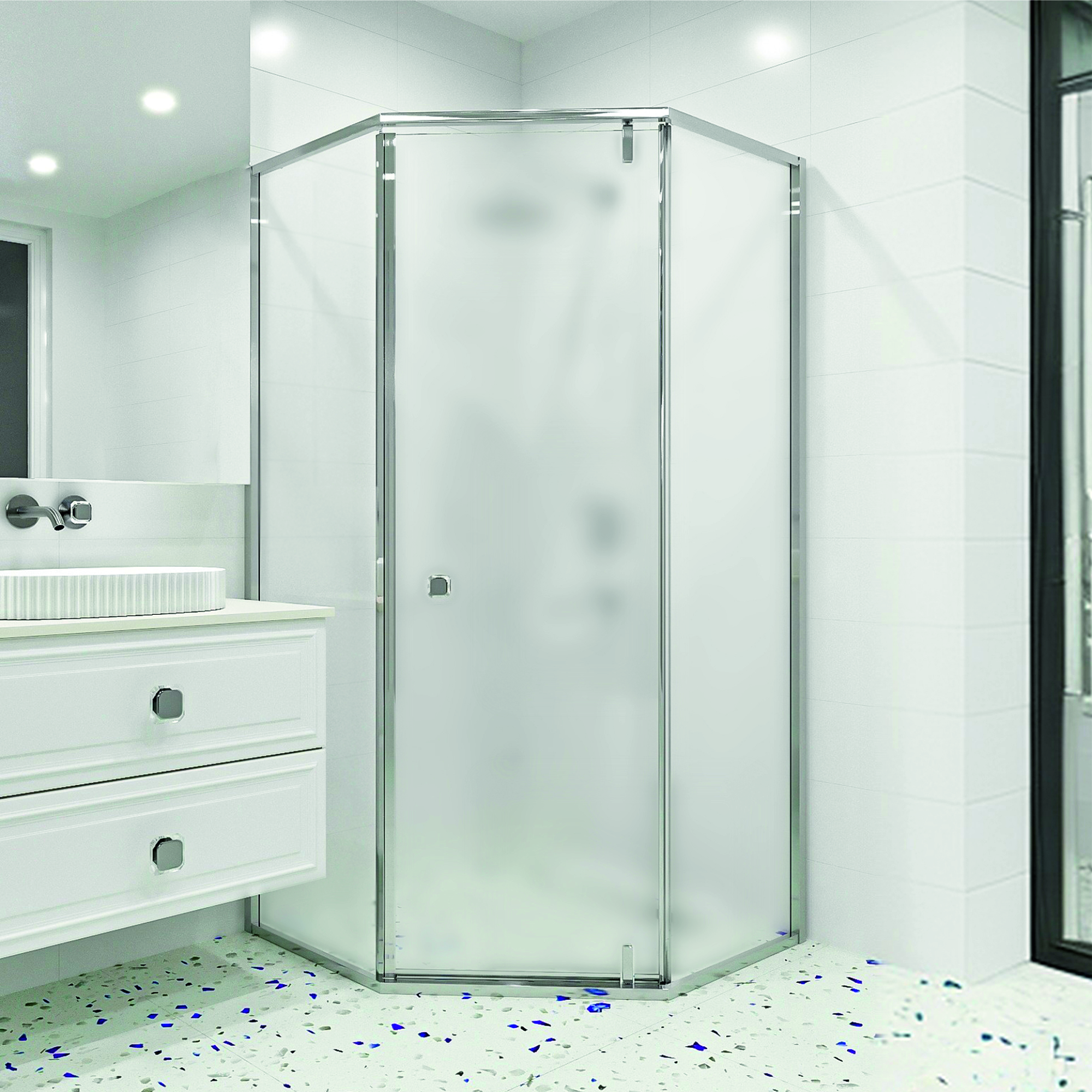 Душевой уголок RGW Hotel HO-088 100x100 матовое, хром 350608800-21
