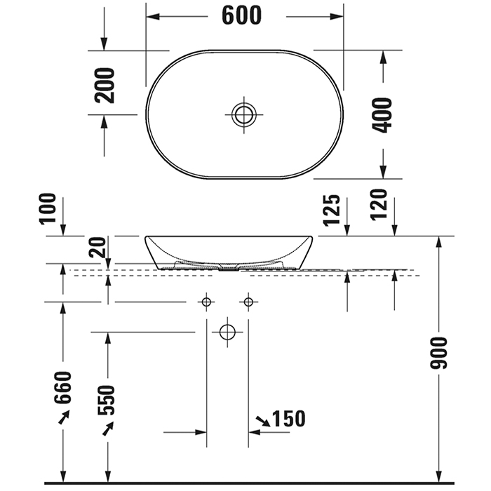 Раковина Duravit D-Neo 2372600070 60 см