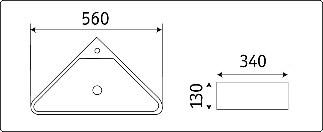 Раковина CeramaLux N78377 56 см угловая