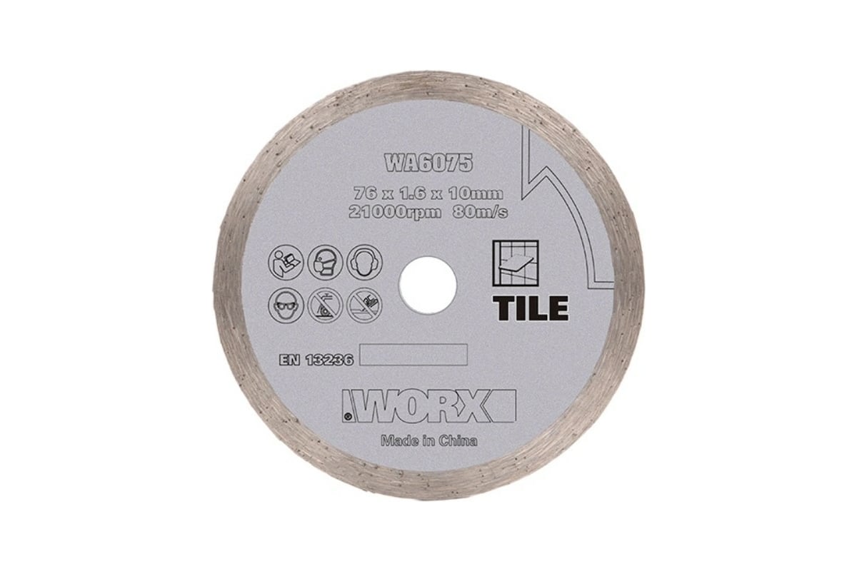 Алмазный пильный диск 76х1.6х10 мм Worx WA6075