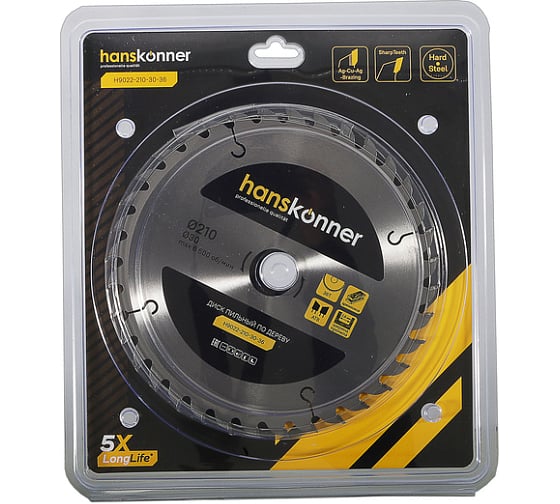 Диск пильный 210х30 мм, 36Z Hanskonner H9022-210-30-36