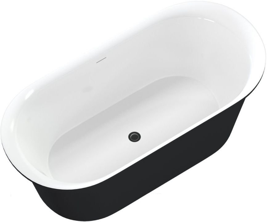 Акриловая ванна Aquanet Family Smart 170x78 см, 88778-MW-MB белый матовый/черный матовый