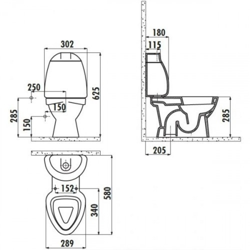 Чаша для унитаза Creavit Cocuck CK310-11CB00E-FF00+KC0802.01.1000E с декором