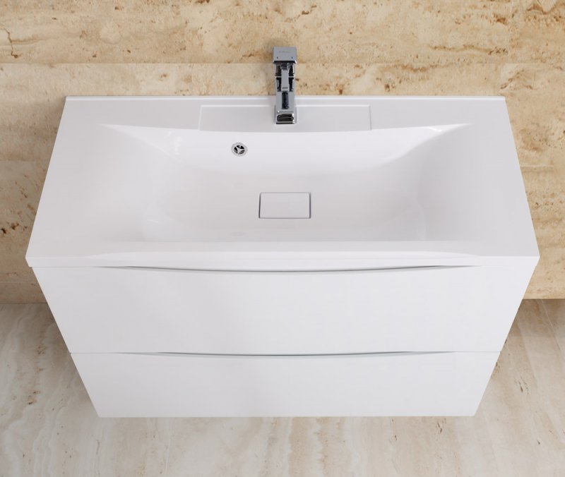 Тумба с раковиной BelBagno Marino 100 см напольная Bianco Lucido