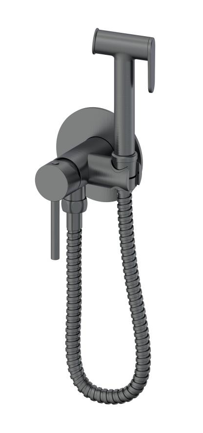 Смеситель Oliveeka Y-Line OL-829902-BGM с гигиеническим душем, оружейный металл