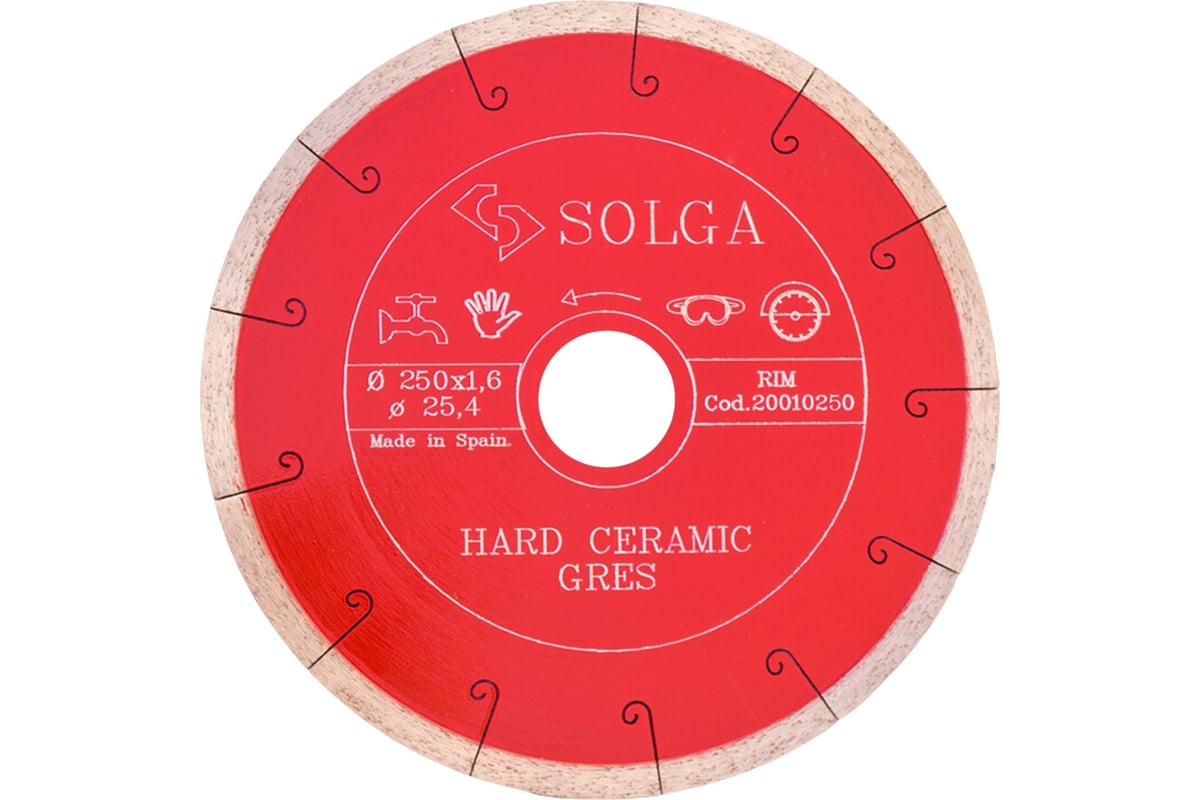 Диск алмазный по керамограниту (250х25,4 мм) HARD CERAMICS Solga Diamant 20010250