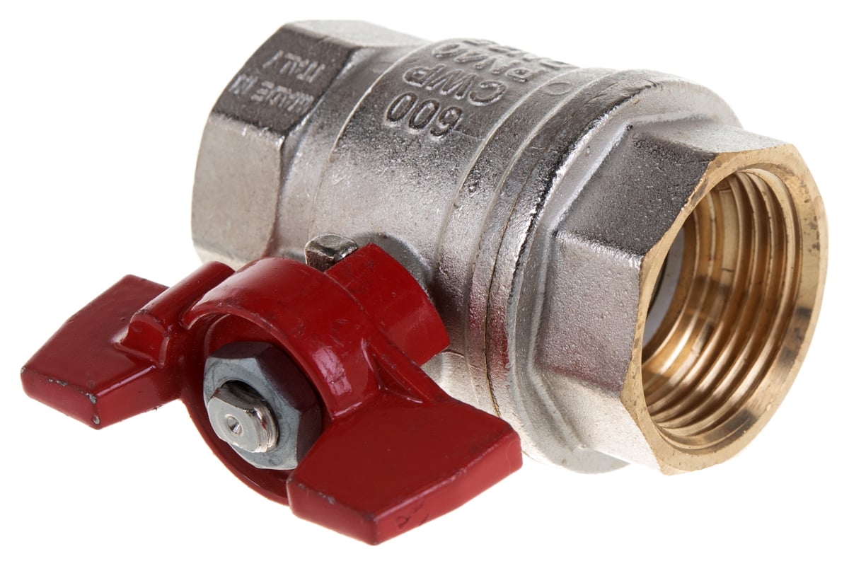 Шаровой кран RUB 1" DN25 PN40, ВР-ВР, серия MILANO (S.90), бабочка S90F16