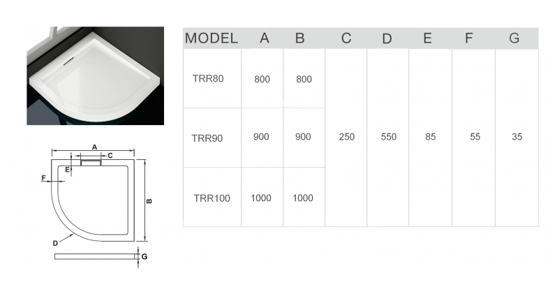 Поддон для душа WeltWasser TRR 90x90