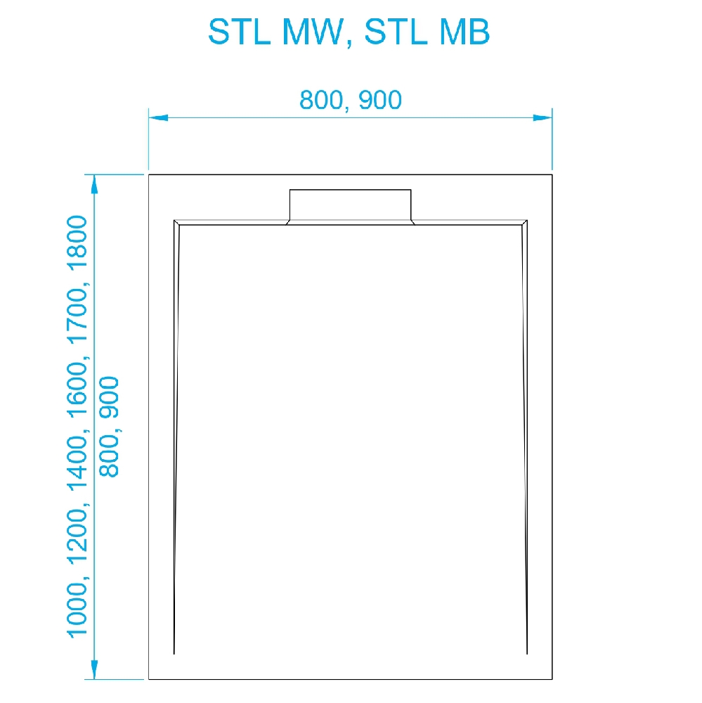 Поддон для душа RGW STL MB 80x100 52212810-14, черный мрамор