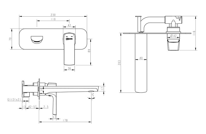 Смеситель для раковины Lemark Ursus LM7226BL черный