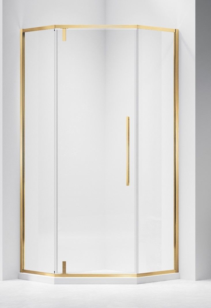 Душевой уголок Vincea Слим-Н (Slim-N VSP-4SN100CLG 100x100 брашированное золото, прозрачный