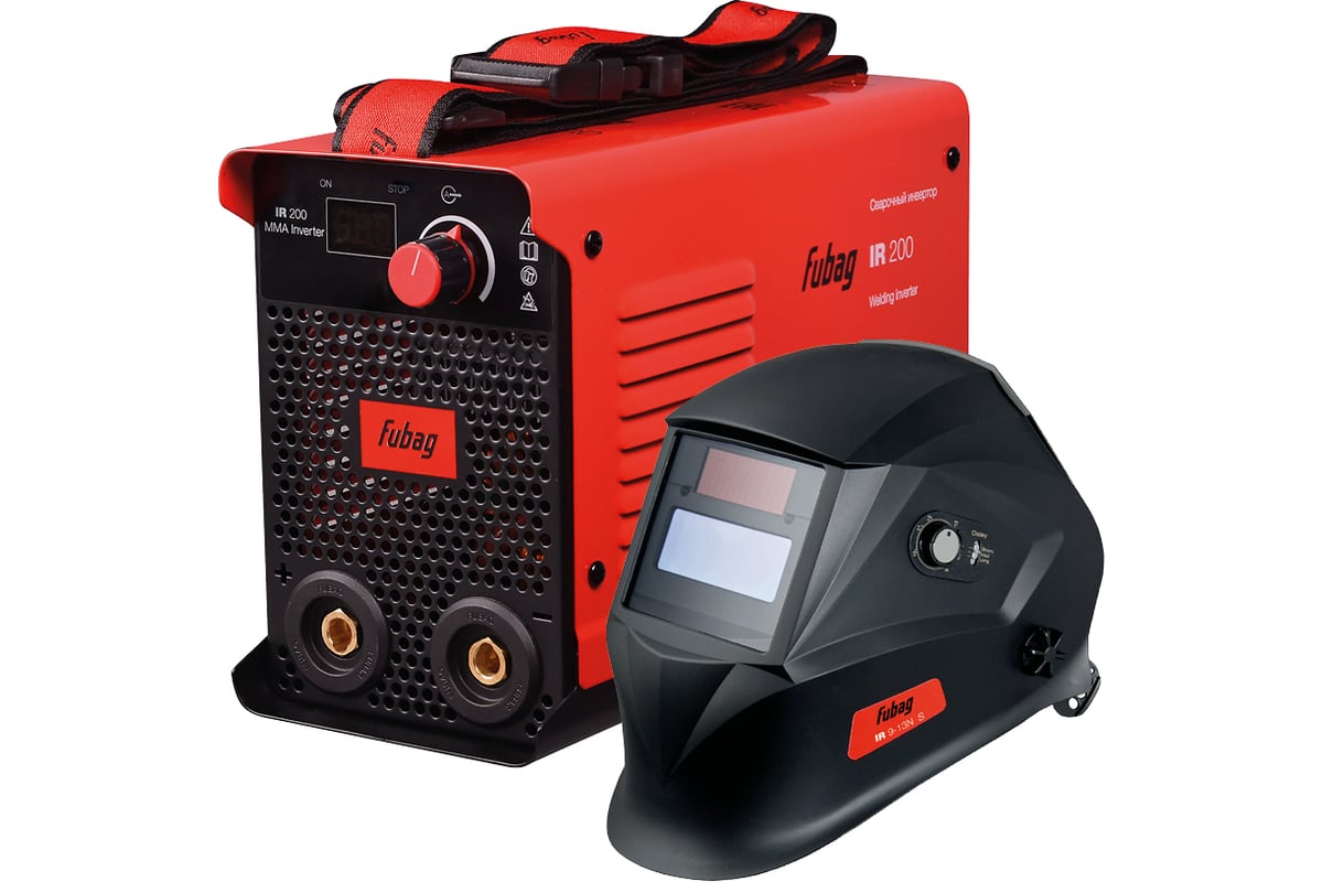 Сварочный инвертор Fubag IR 200 (200а) + набор из 3 предметов: маска+краги сварщика+электроды 41329_vset