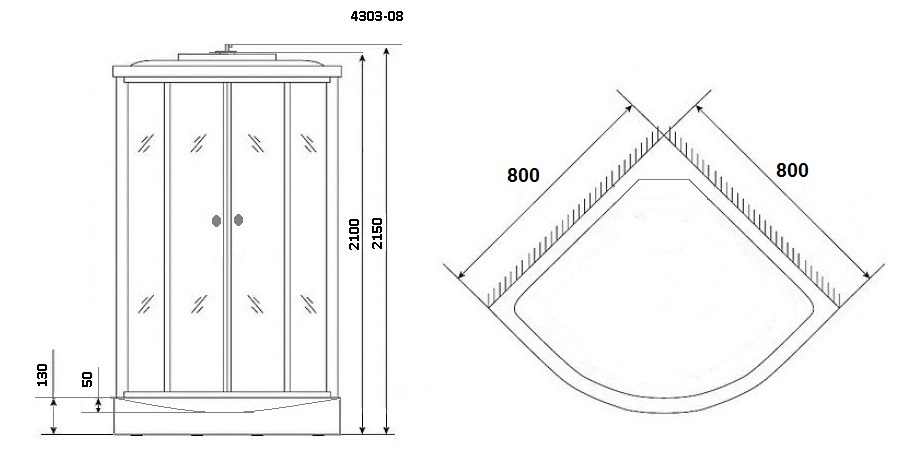 Душевая кабина Niagara NG-4303-14 80x80 стекло матовое