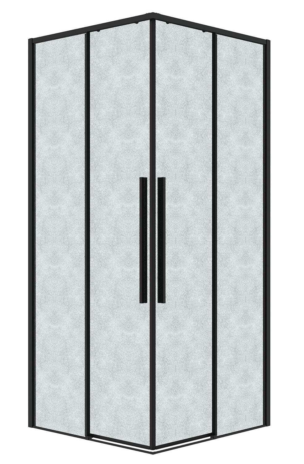 Душевой уголок Grossman Galaxy 300.K33.01.8080.21.02 80x80 шиншилла, черный матовый