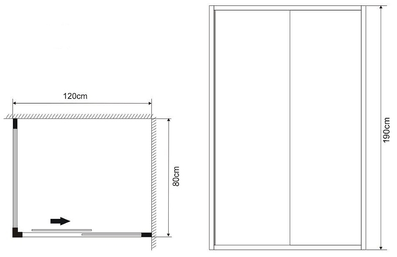 Душевой уголок Grossman Alba GR-1280Al 120x80 прозрачный, хром