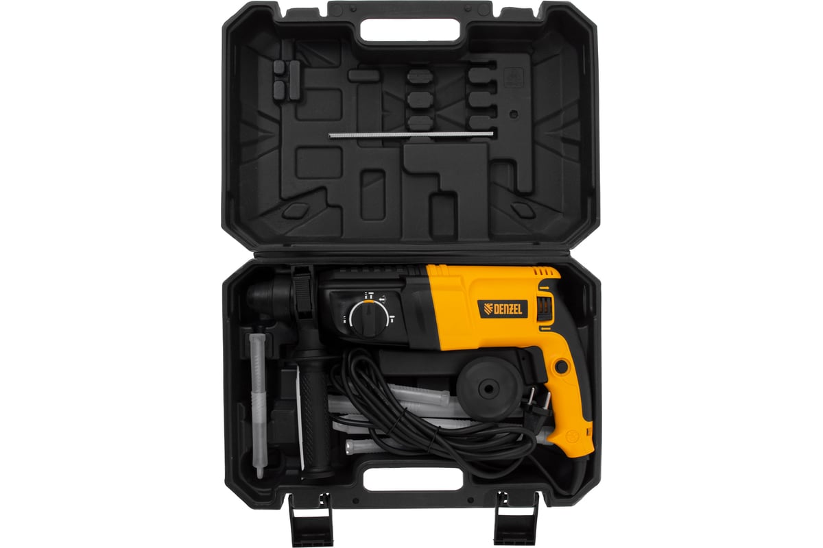 Электрический перфоратор Denzel rhh-800-26, sds-plus, 800 вт, 3 дж, 3 плюс 1 режим 26607